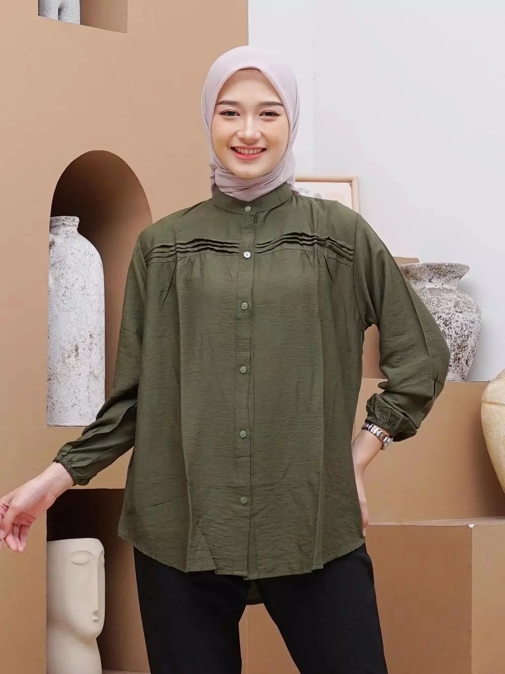 Blus wanita lengan panjang