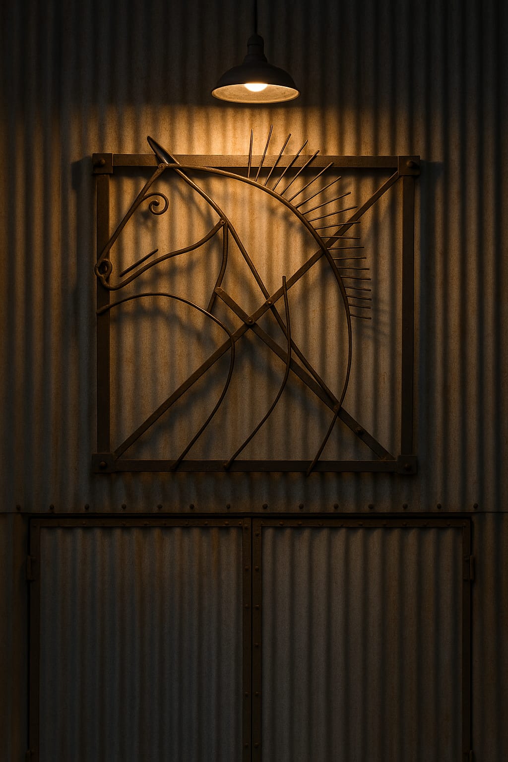 ARTE DE PARED CABALLO DE HIERRO