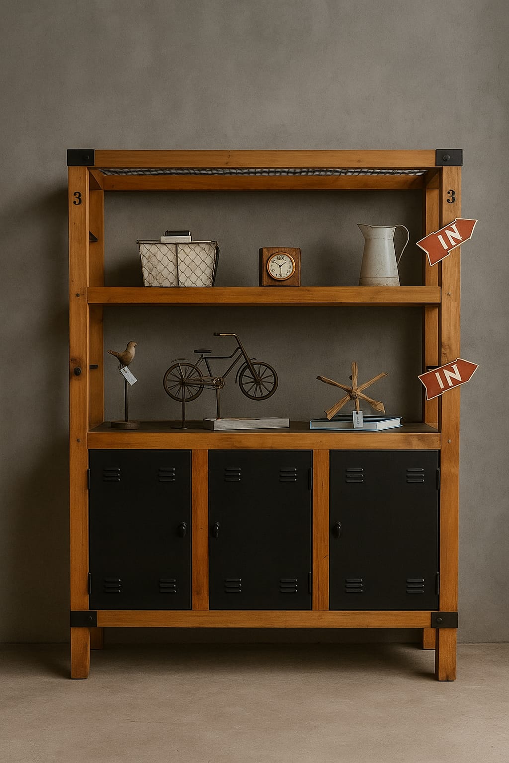 ESTANTERIA MADERA 3 PUERTAS GAS