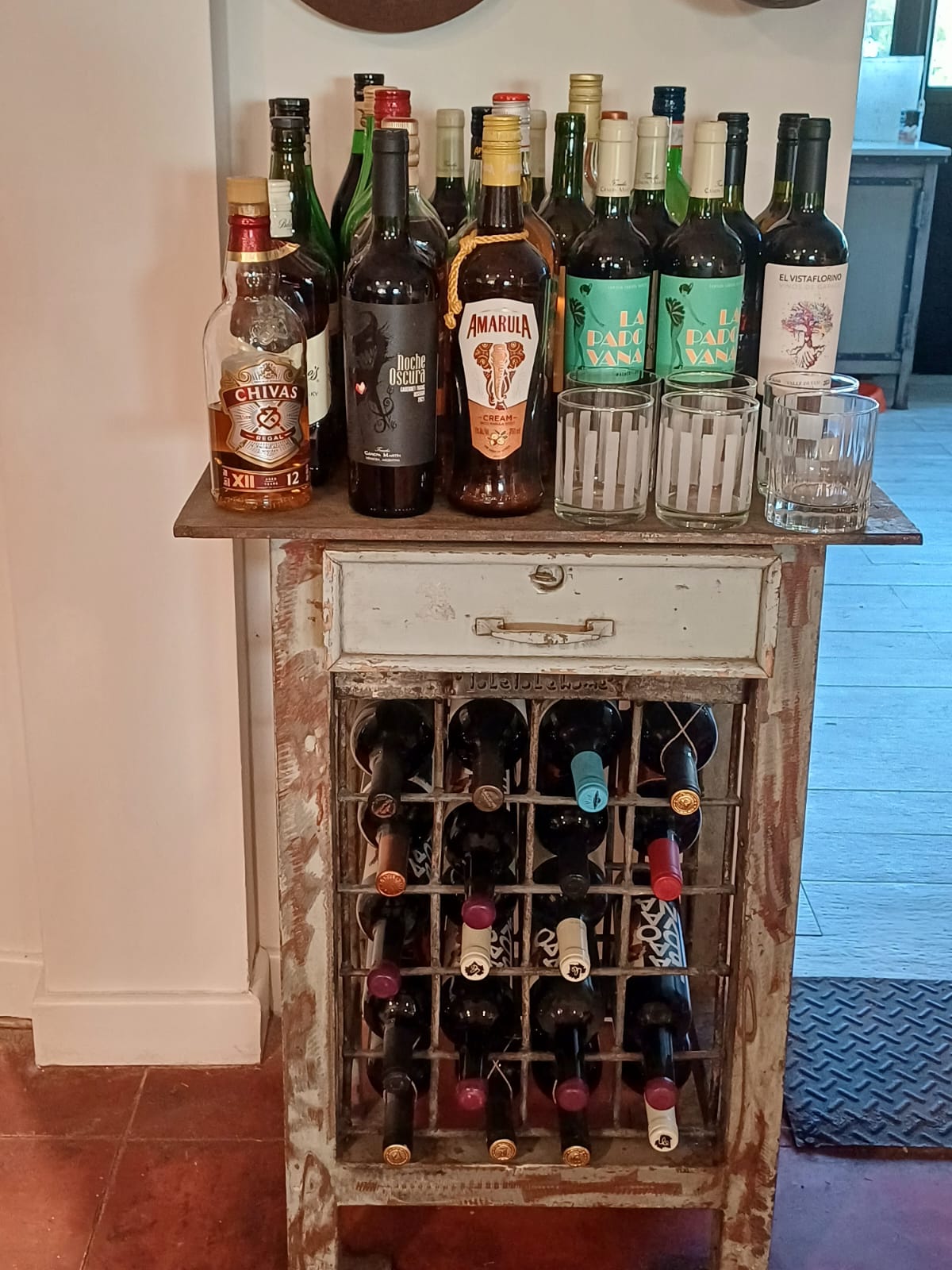 Rustic Wooden Wine Cabinet