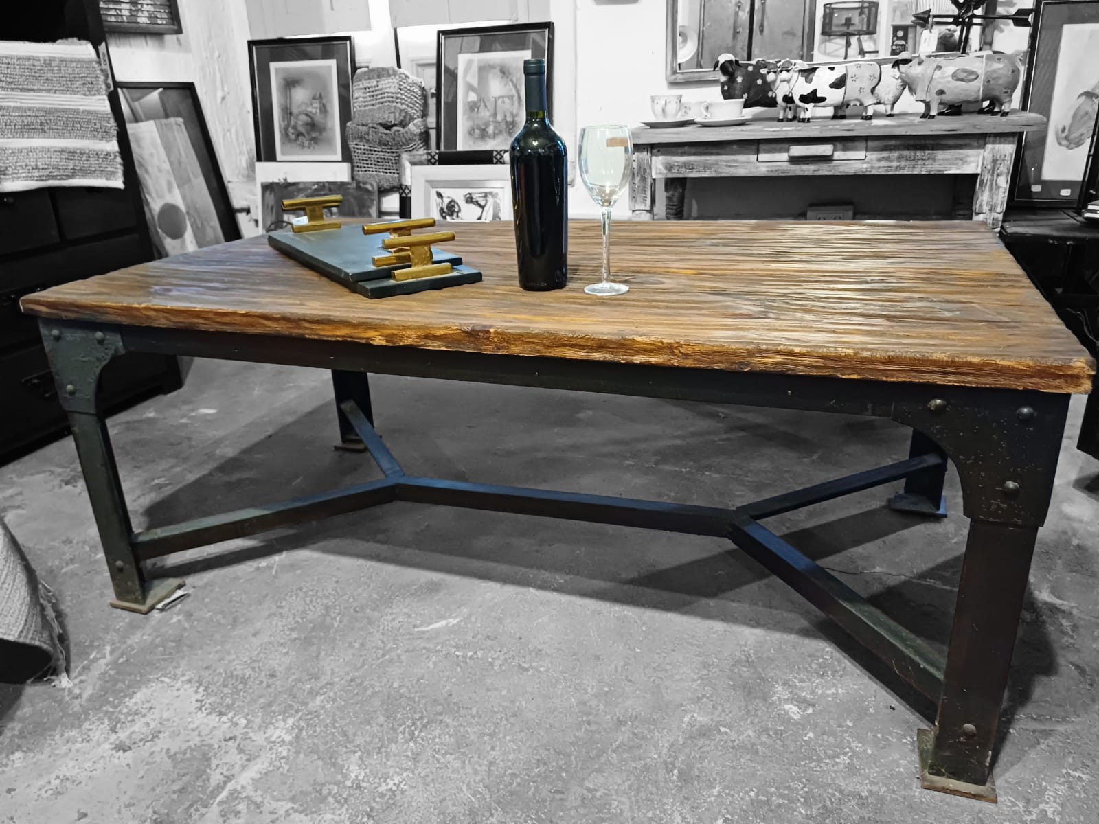 Industrial-style Wooden Table