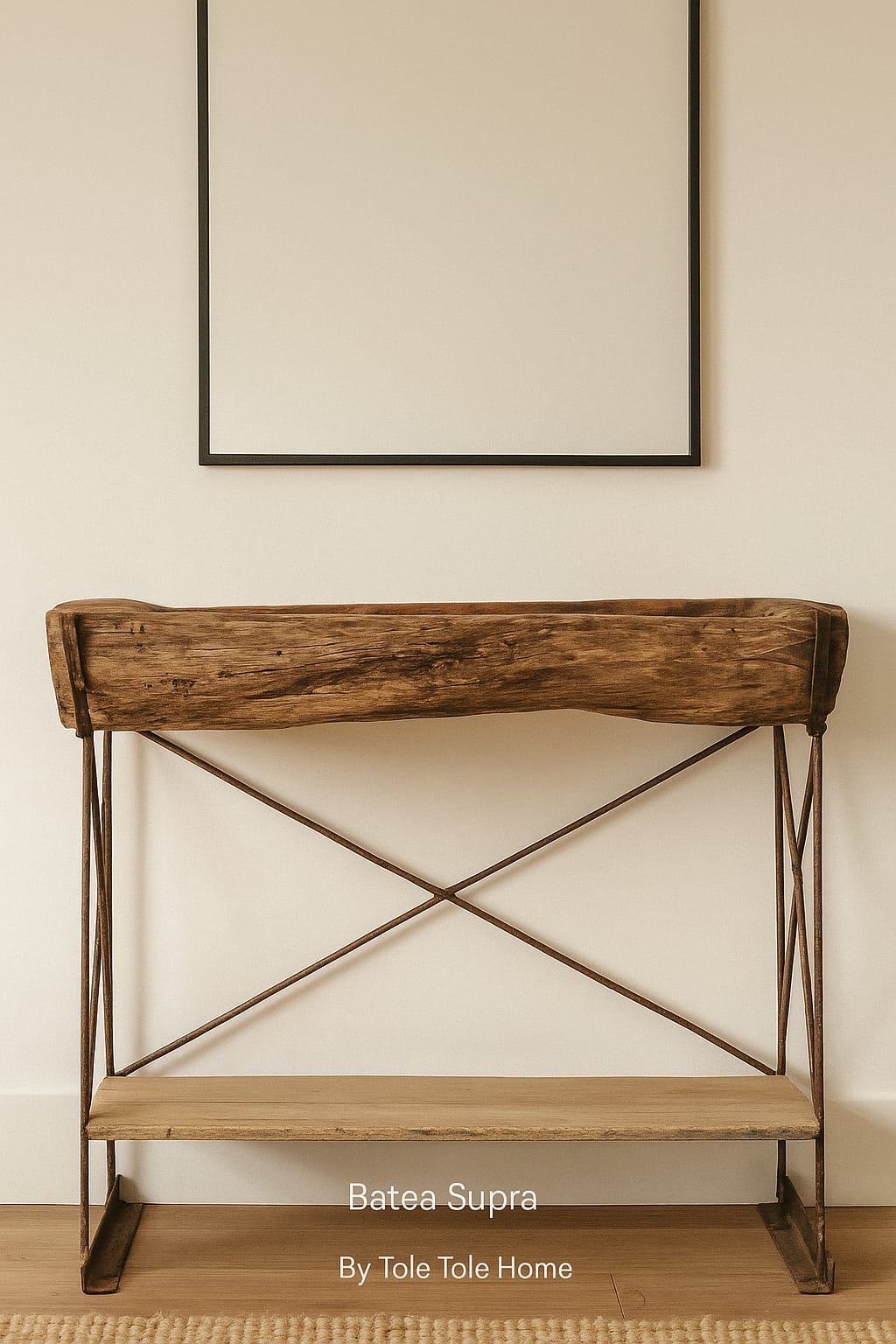 BATEA DE MADERA CON BASE  ESTRUCTURAL DE HIERRO 1,07x49x90 