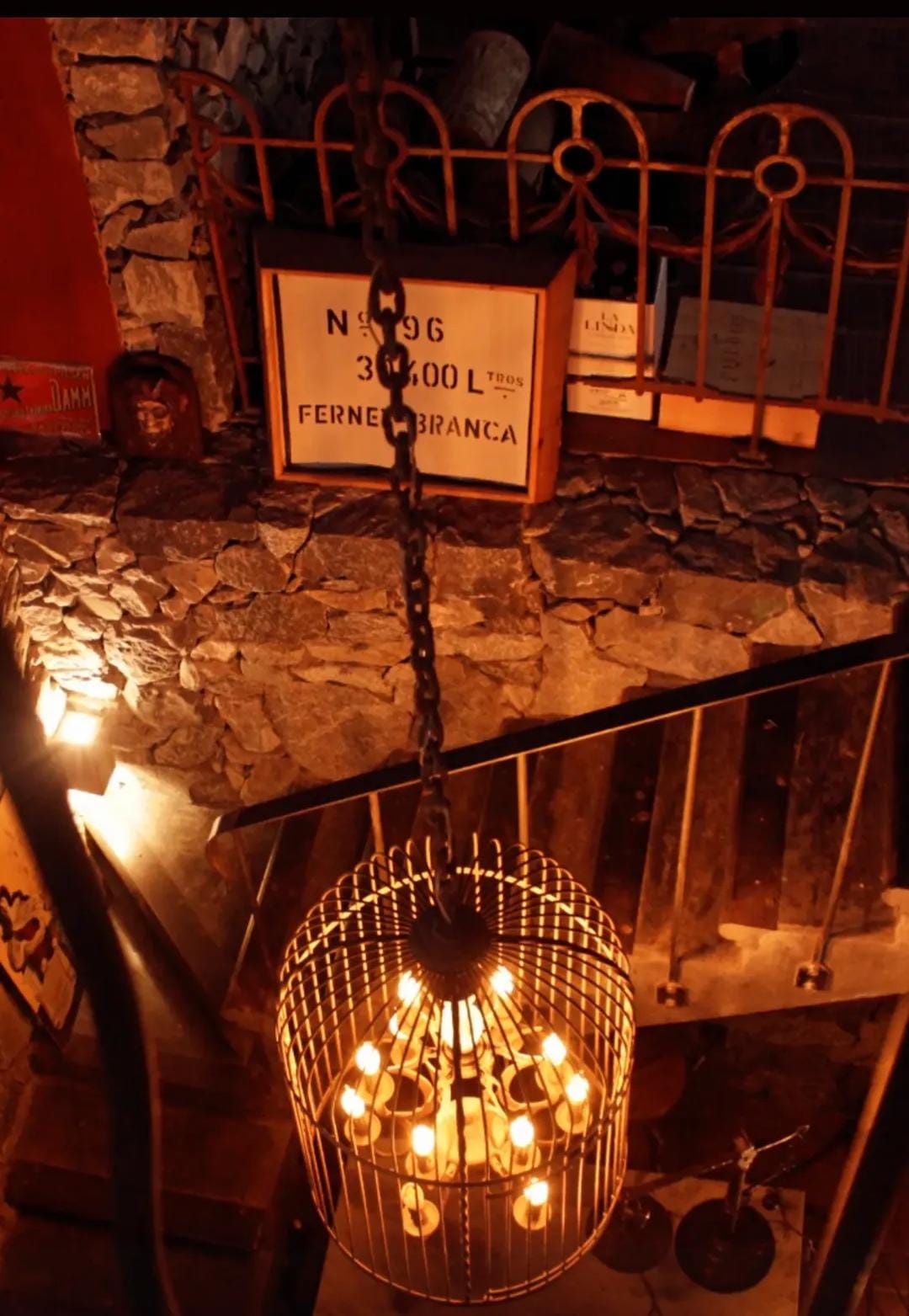 Vintage Industrial Cage Chandelier