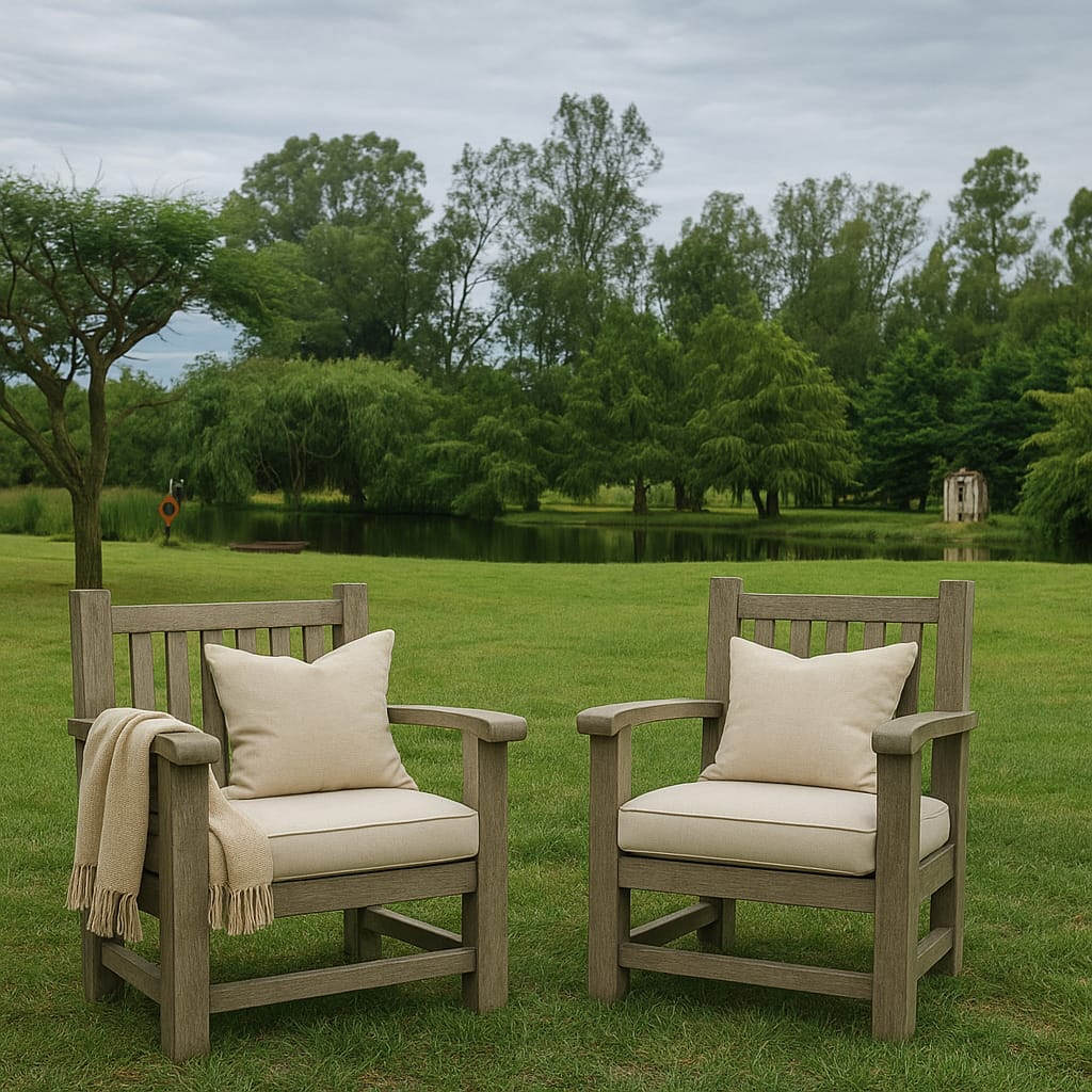 JUEGO DE SILLONES DE MADERA INTERIOR/EXTERIOR