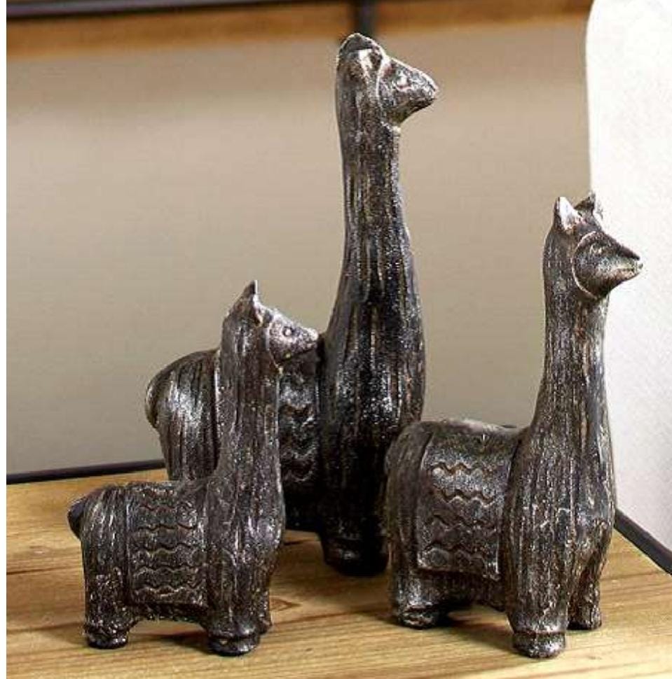 FIGURAS LLAMA METAL SET 3  14CM 18 CM 22CN