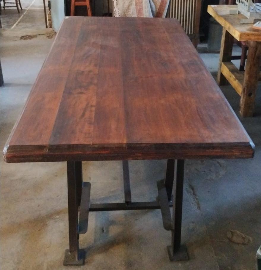 Solid Wood Industrial Table