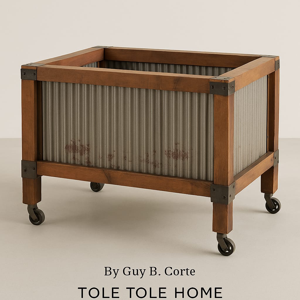 CARRO LAVANDERIA LEÑERO CHAPA Y MADERA 1X0,80