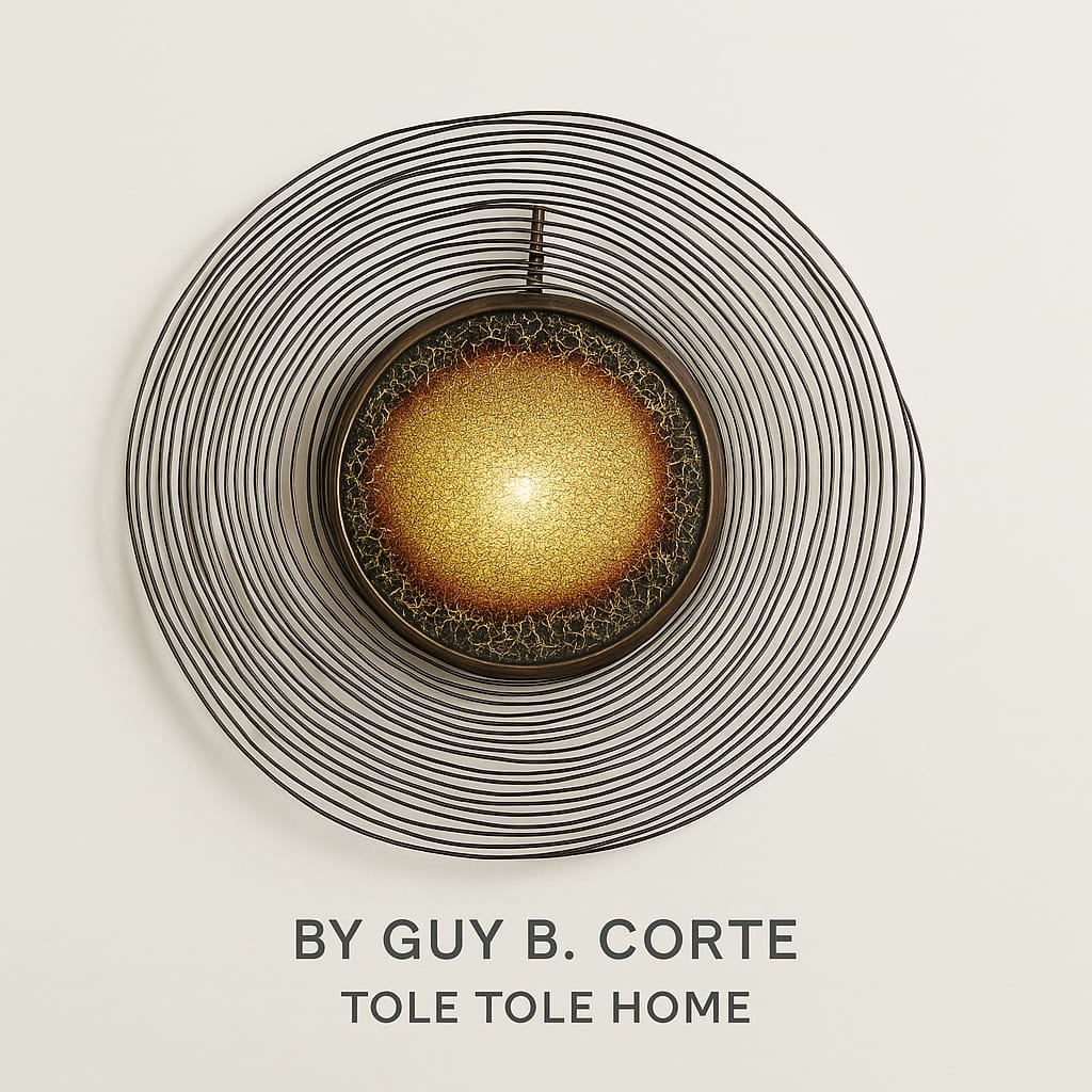 ADORNO CIRCULAR PARED CON CENTRO AMARILLO Y COLORES 94 CM