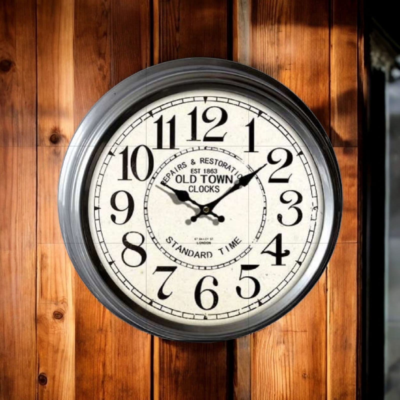 RELOJ PARED METAL 30 CM OLD TOWN