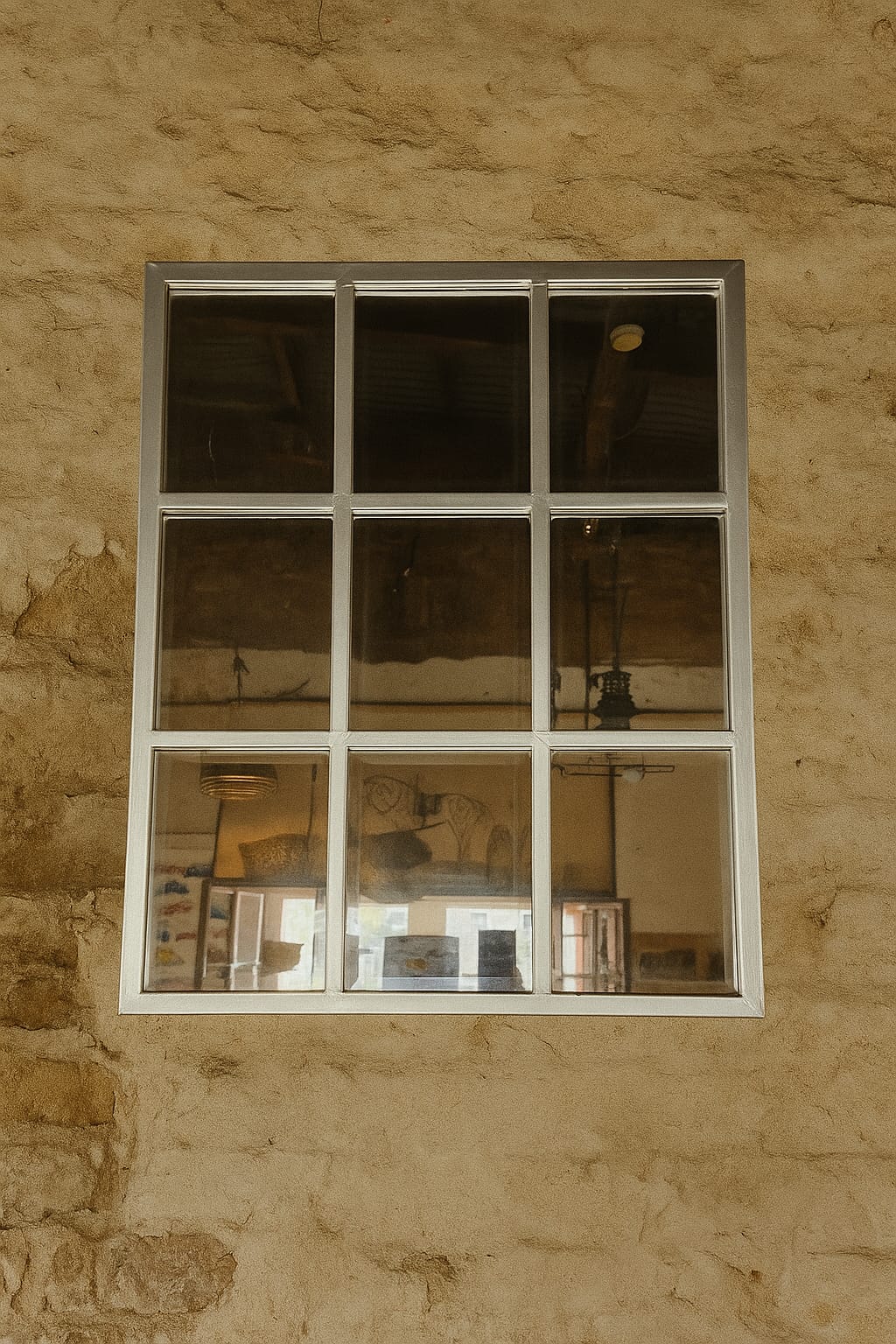 ESPEJO PARED PLATEADO VIDRIO REPARTIDO  90x70