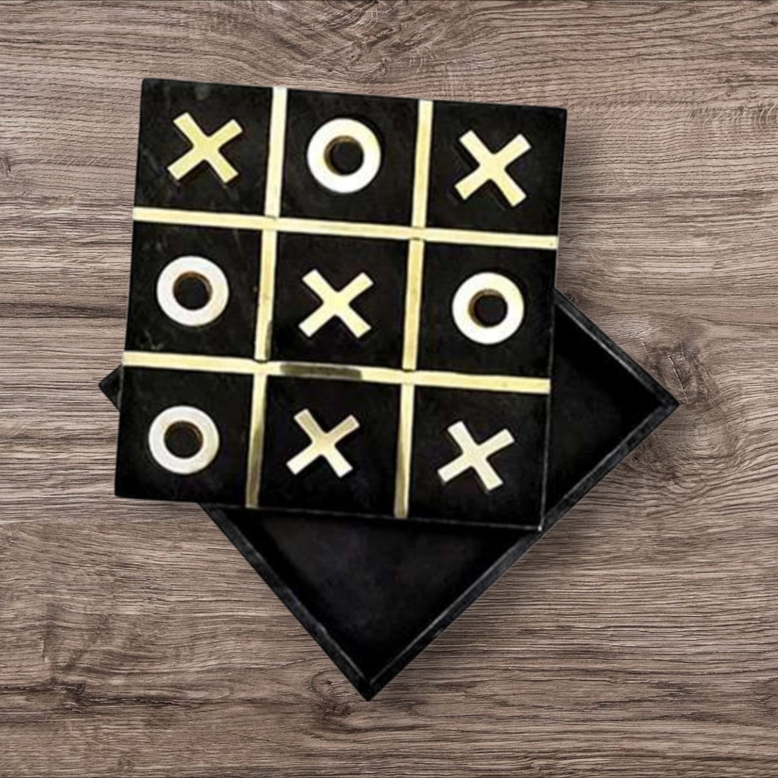 TATETI DECOR MARRON MADERA Y CUERO 30 CM