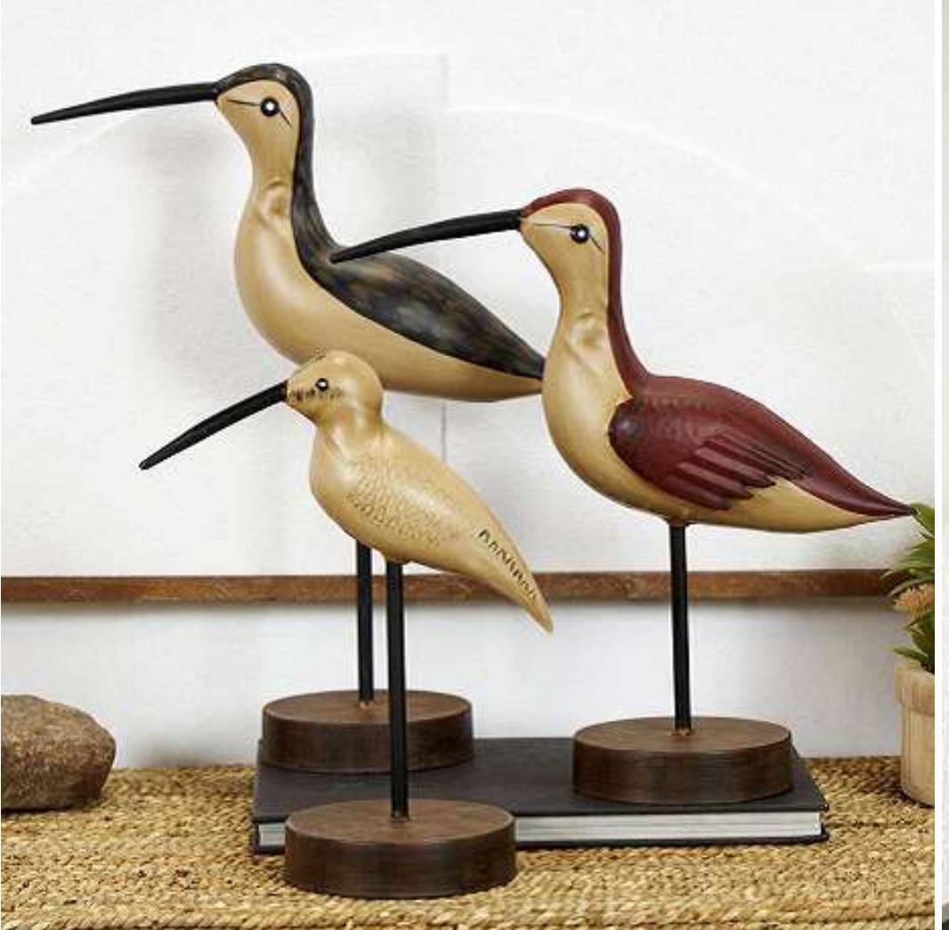 PAJAROS DE PIE PICO LARGO SET X 3 (Se venden por separado)