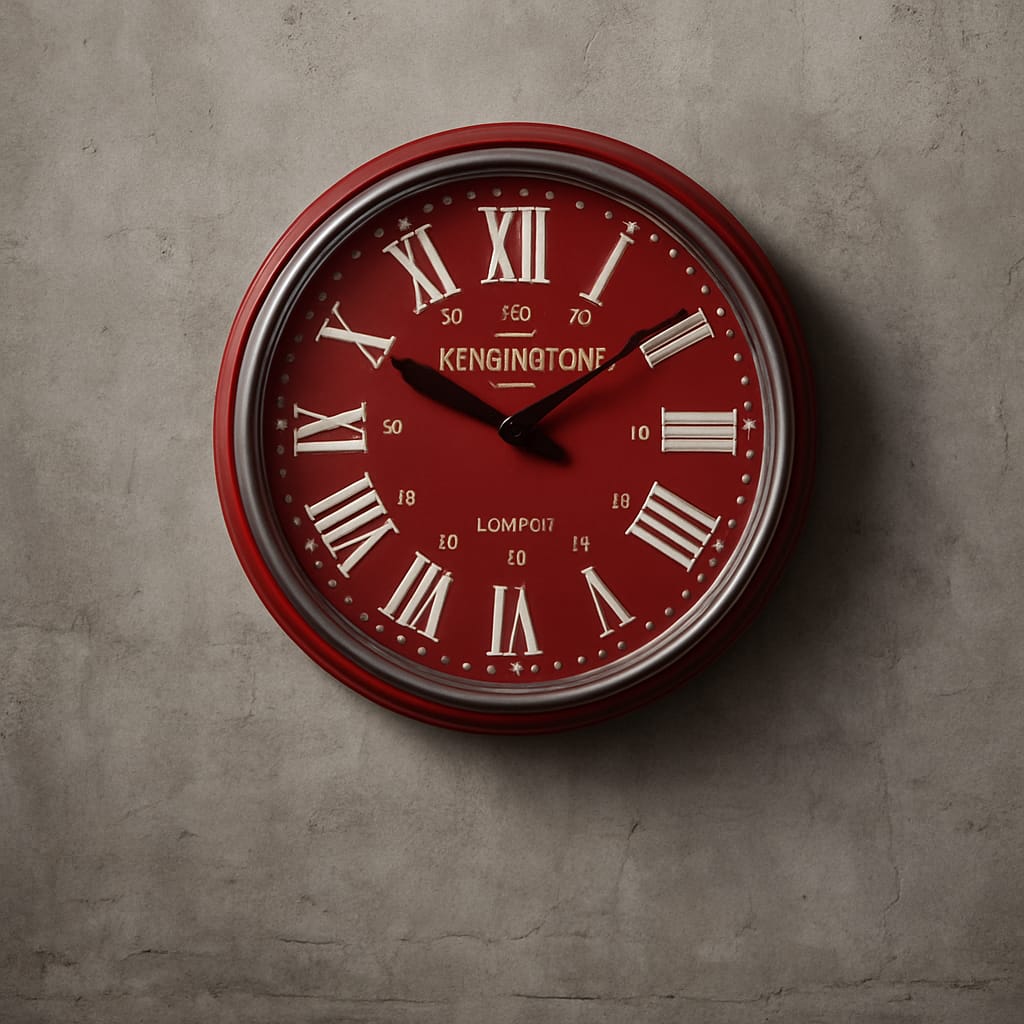 RELOJ PARED METAL 60 CM ROJO