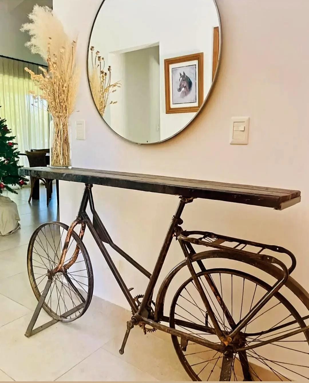 ARRIME BICICLETA TAPA VIDRIO/MADERA