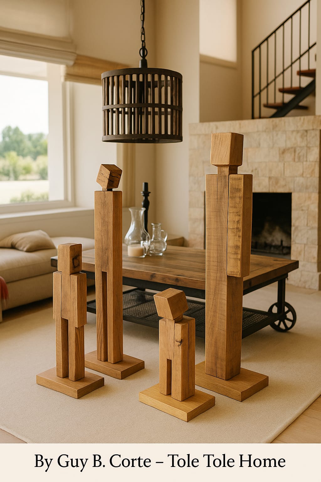 ESCULTURAS MADERA FAMILIA TIPO