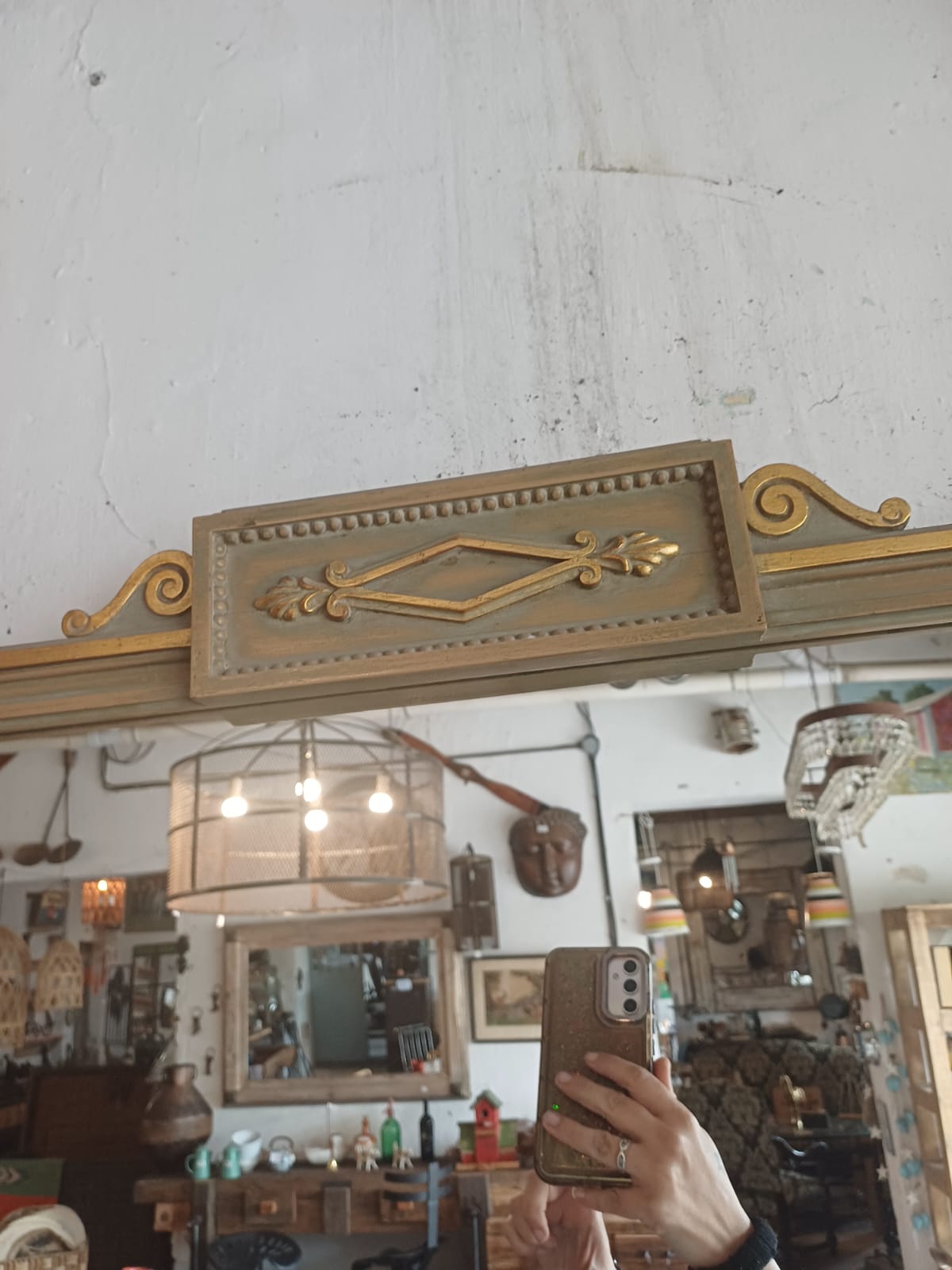 ESPEJO MARCO MADERA DORADO TALLADO