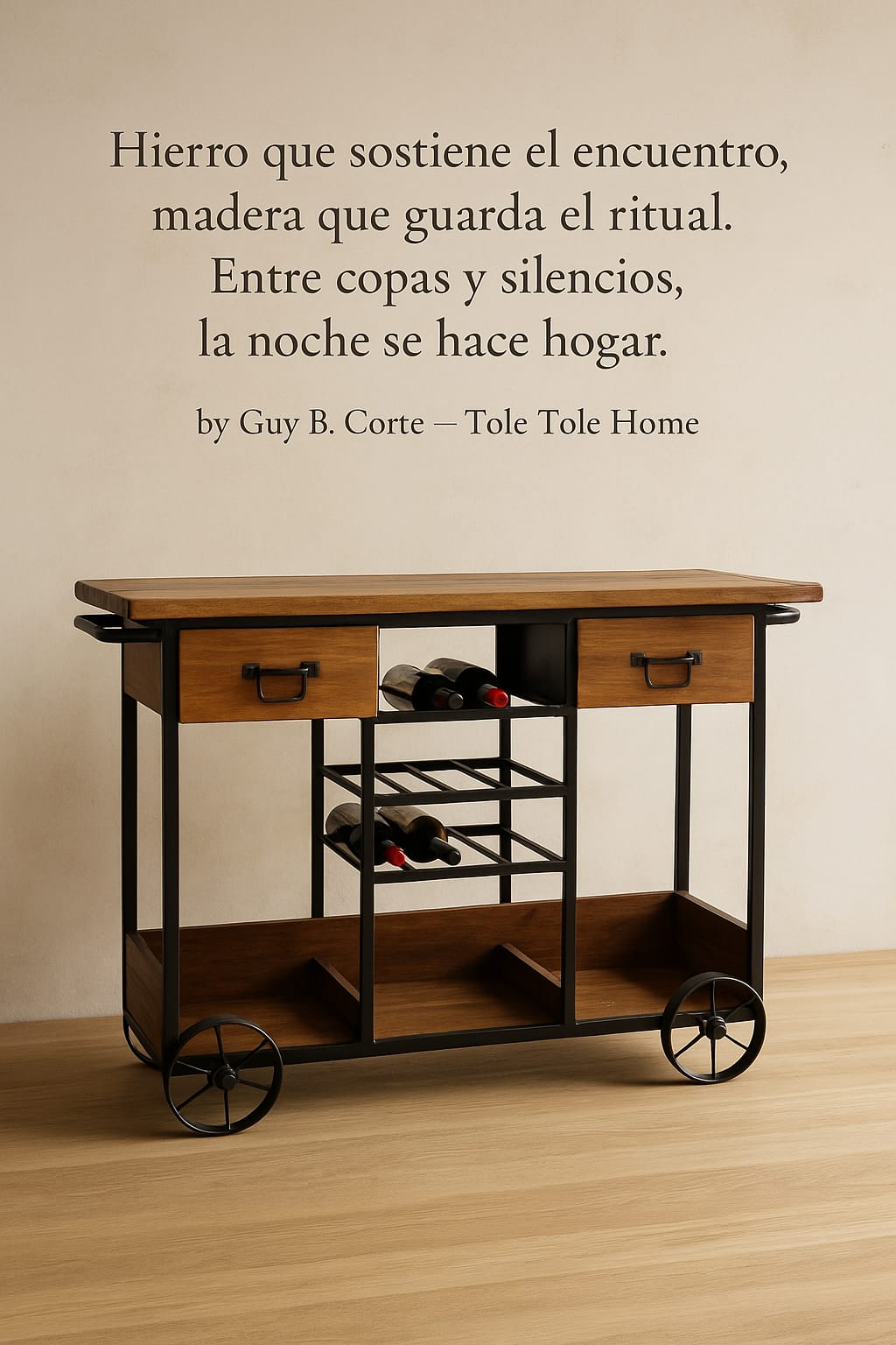 CARRITO BAR BODEGA C/RUEDAS ANGOSTO 1,14X30X67