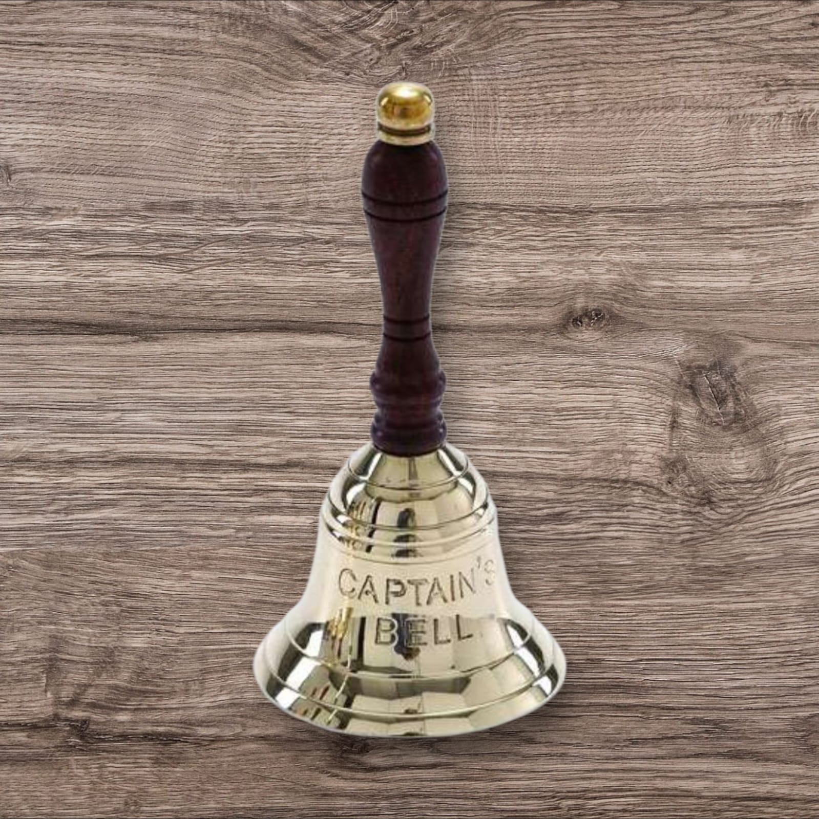 CAMPANA DECORATIVA METAL Y MADERA 15 cm