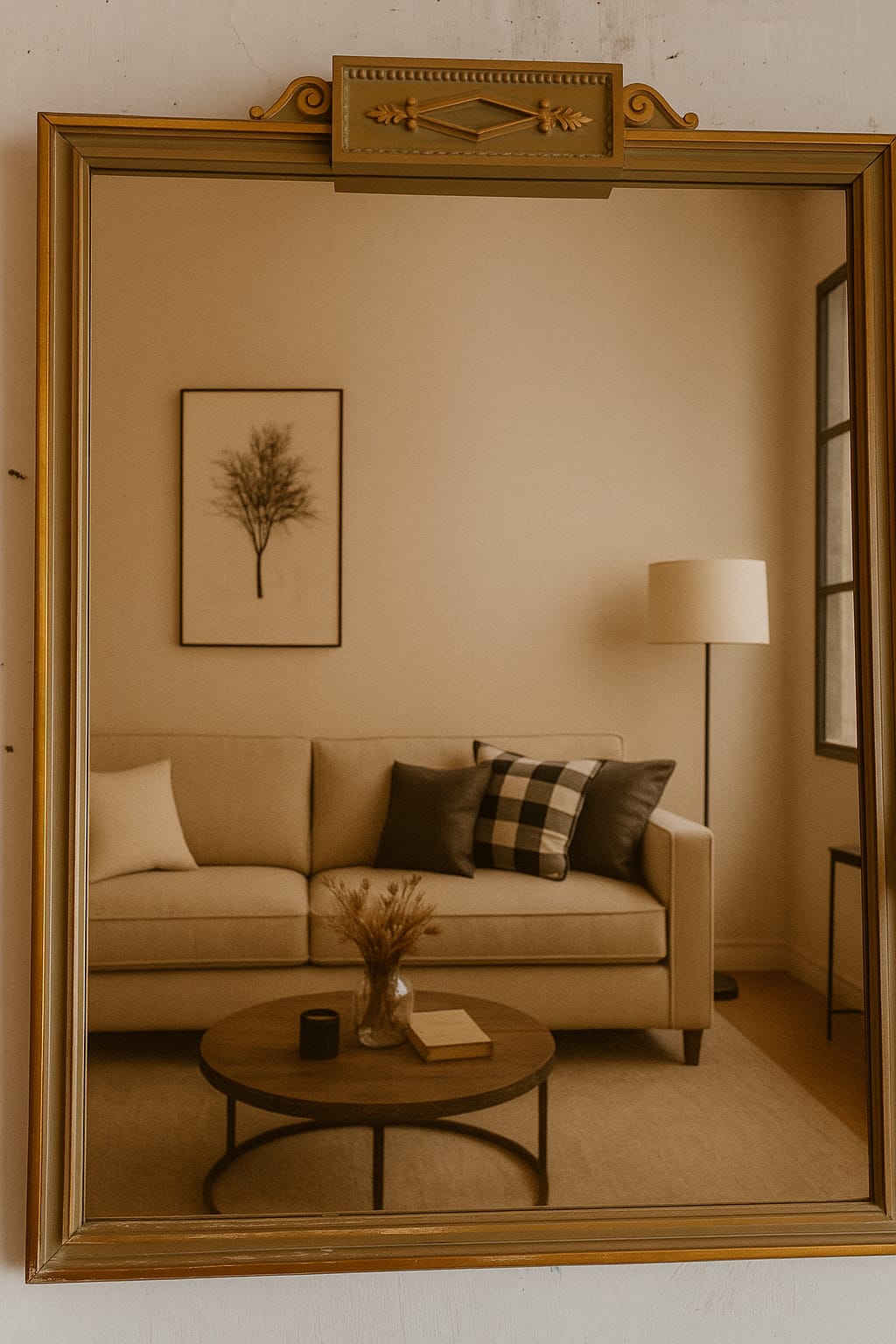 ESPEJO MARCO MADERA DORADO TALLADO