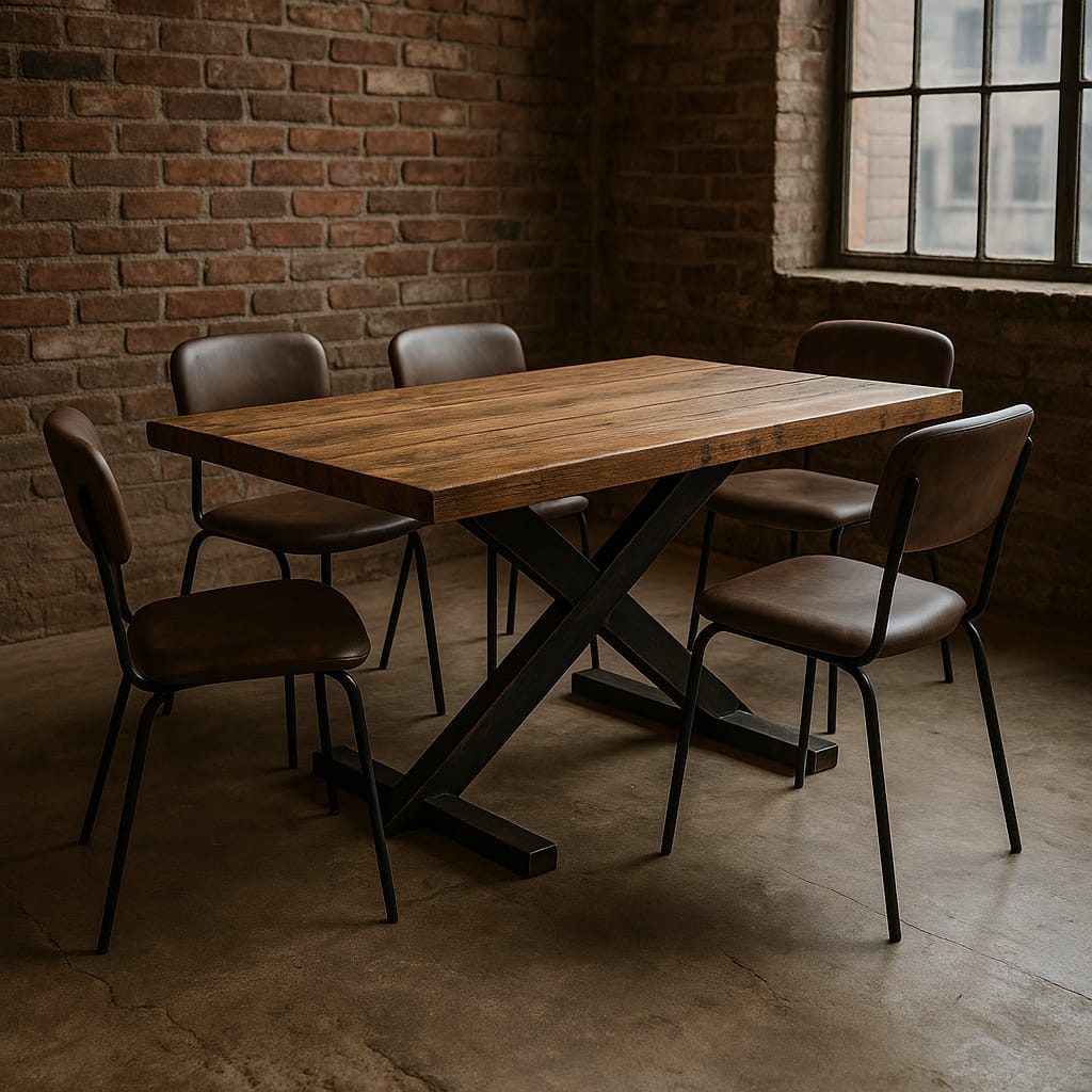 SILLA SOHO ECO CUERO MARRON BASE CAÑO