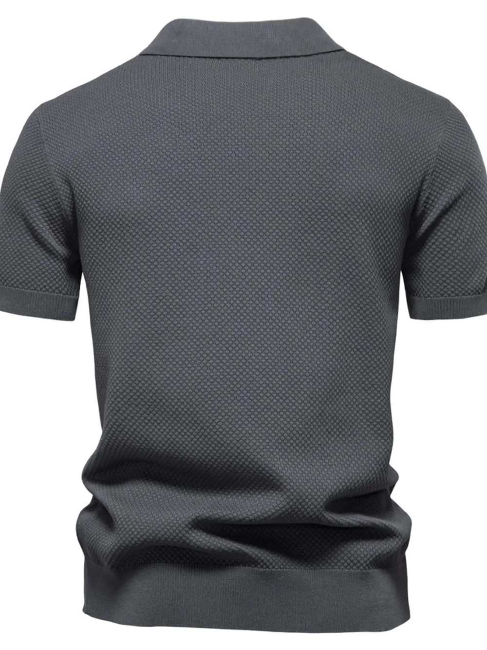Men's Classic Textured Short Sleeve Polo Shirt