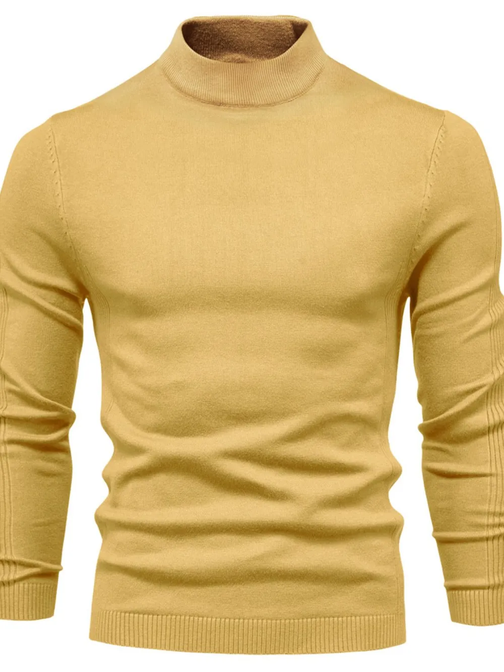 Men's Mock Neck Long Sleeve Sweater