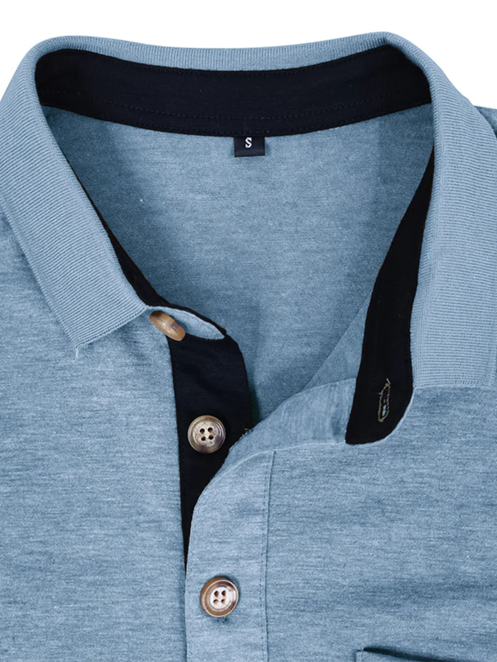 Men's Casual Long Sleeve Polo Shirt