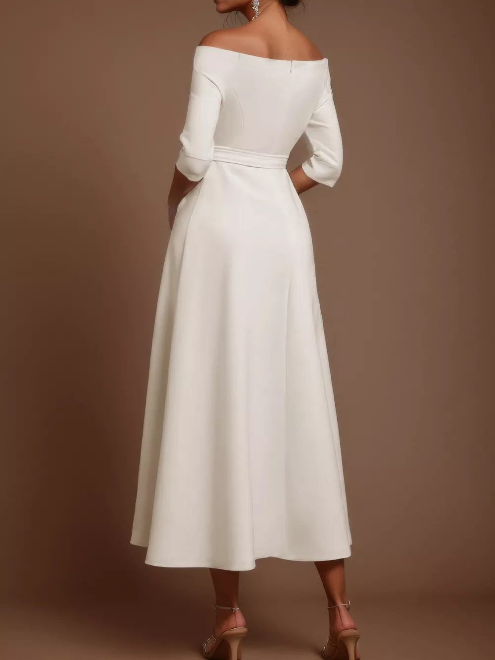 Elegant Off-Shoulder Belted Maxi Dress