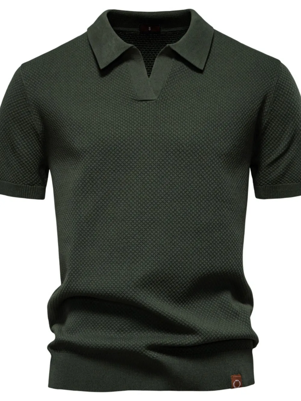 Men's Classic Textured Short Sleeve Polo Shirt