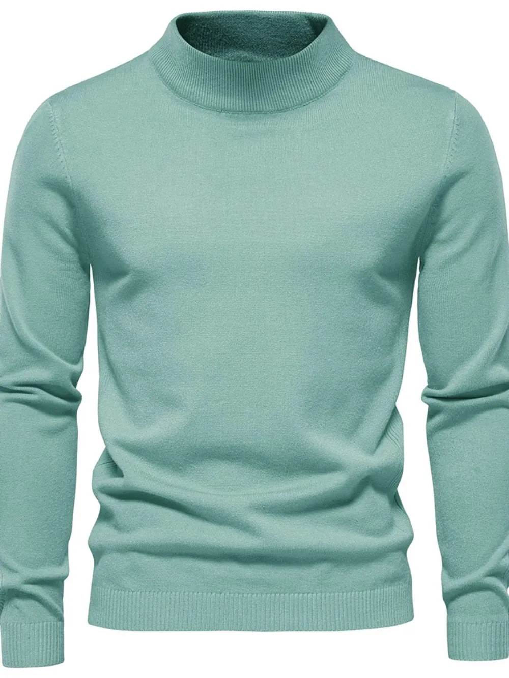 Men's Mock Neck Long Sleeve Sweater