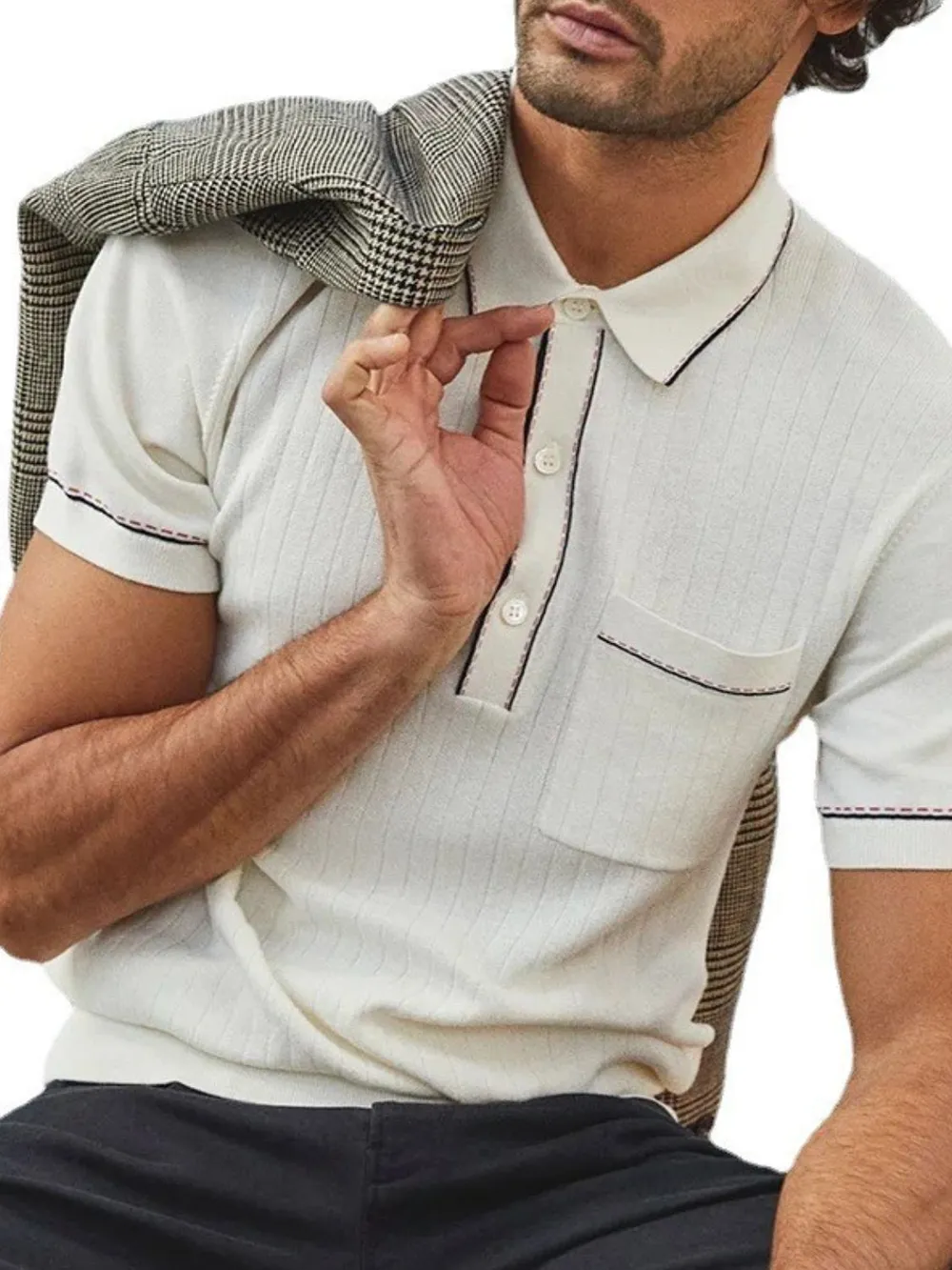 Men's Plus Size Button Detail Short Sleeve Polo