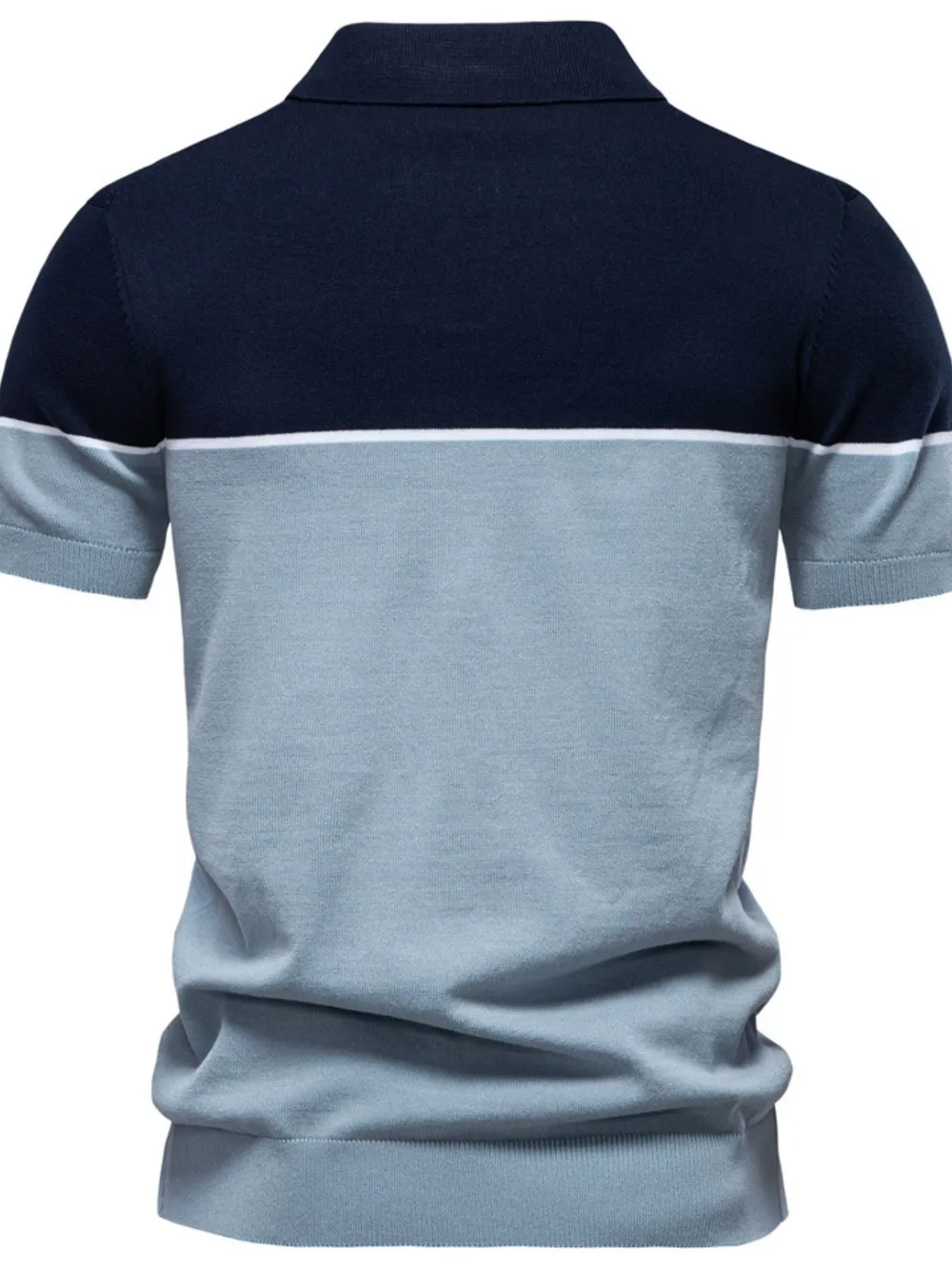 Men's Color Block Short Sleeve Knit Polo Shirt