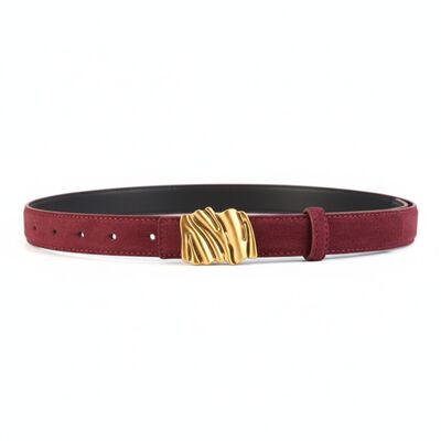Abstract Buckle Leather Belt