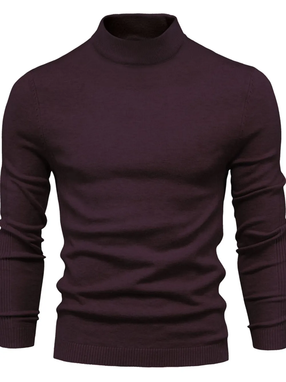Men's Mock Neck Long Sleeve Sweater