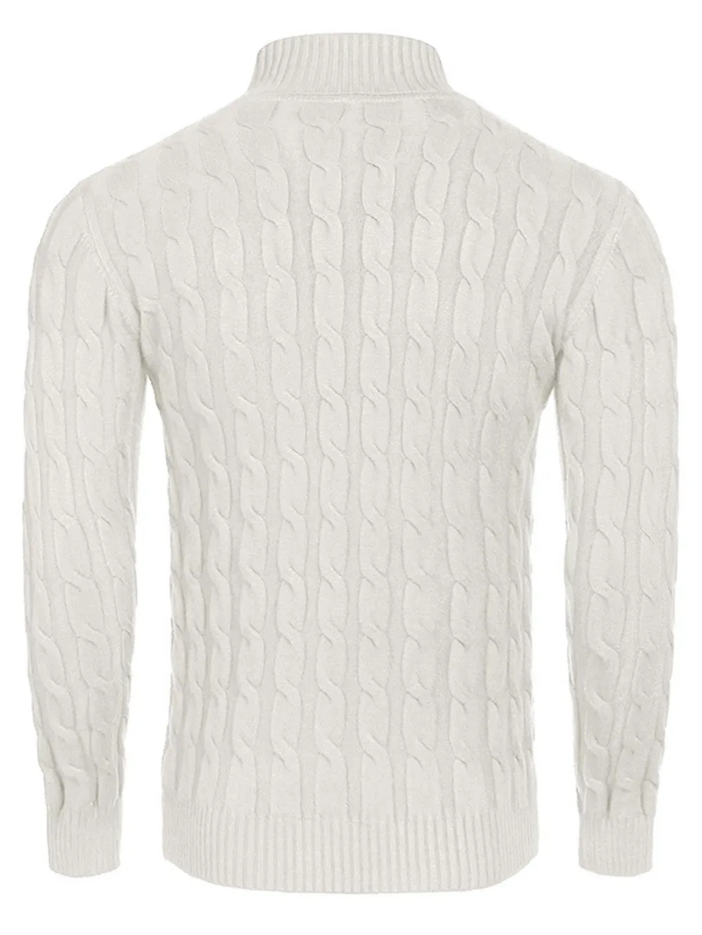 Men's Cable Knit Turtleneck Sweater