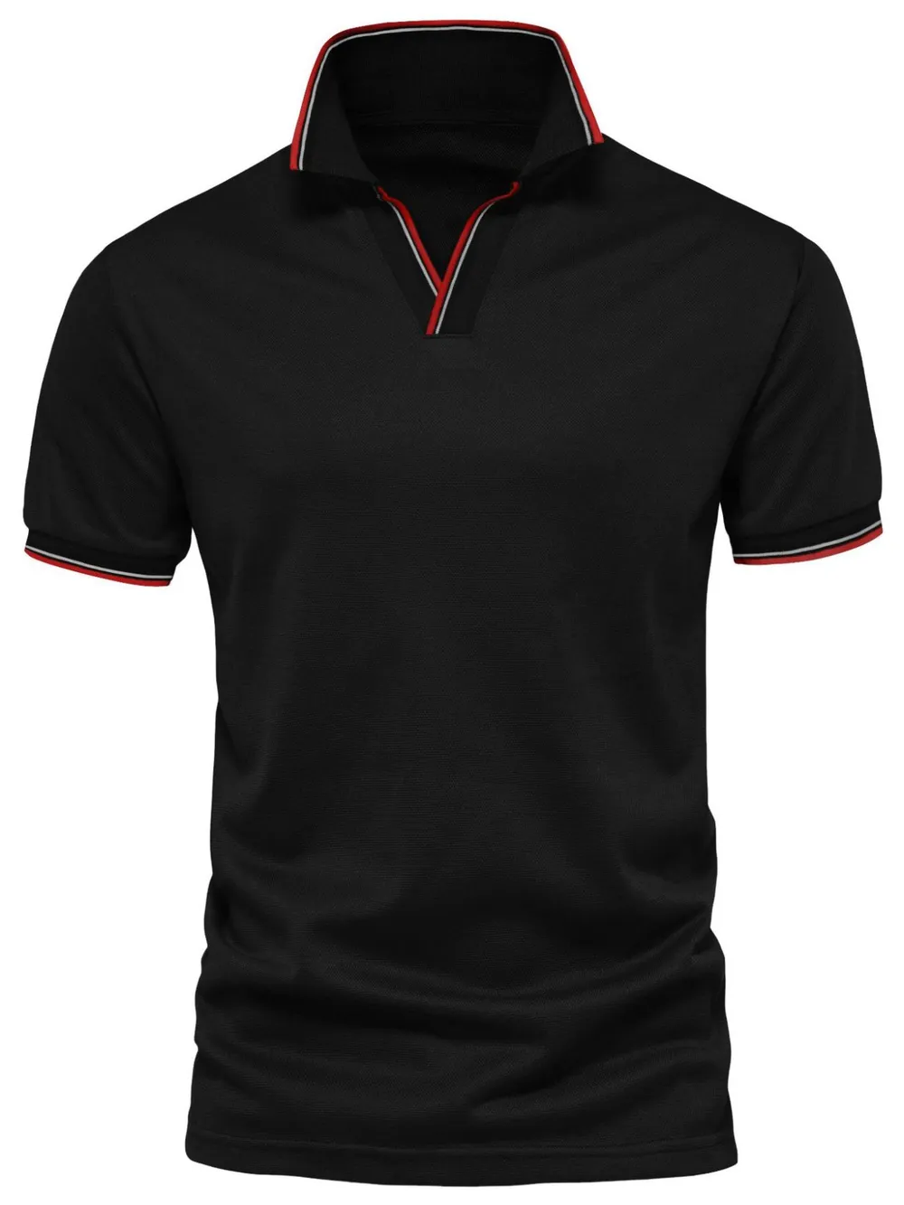 Men's Contrast Trim Short Sleeve Polo Shirt