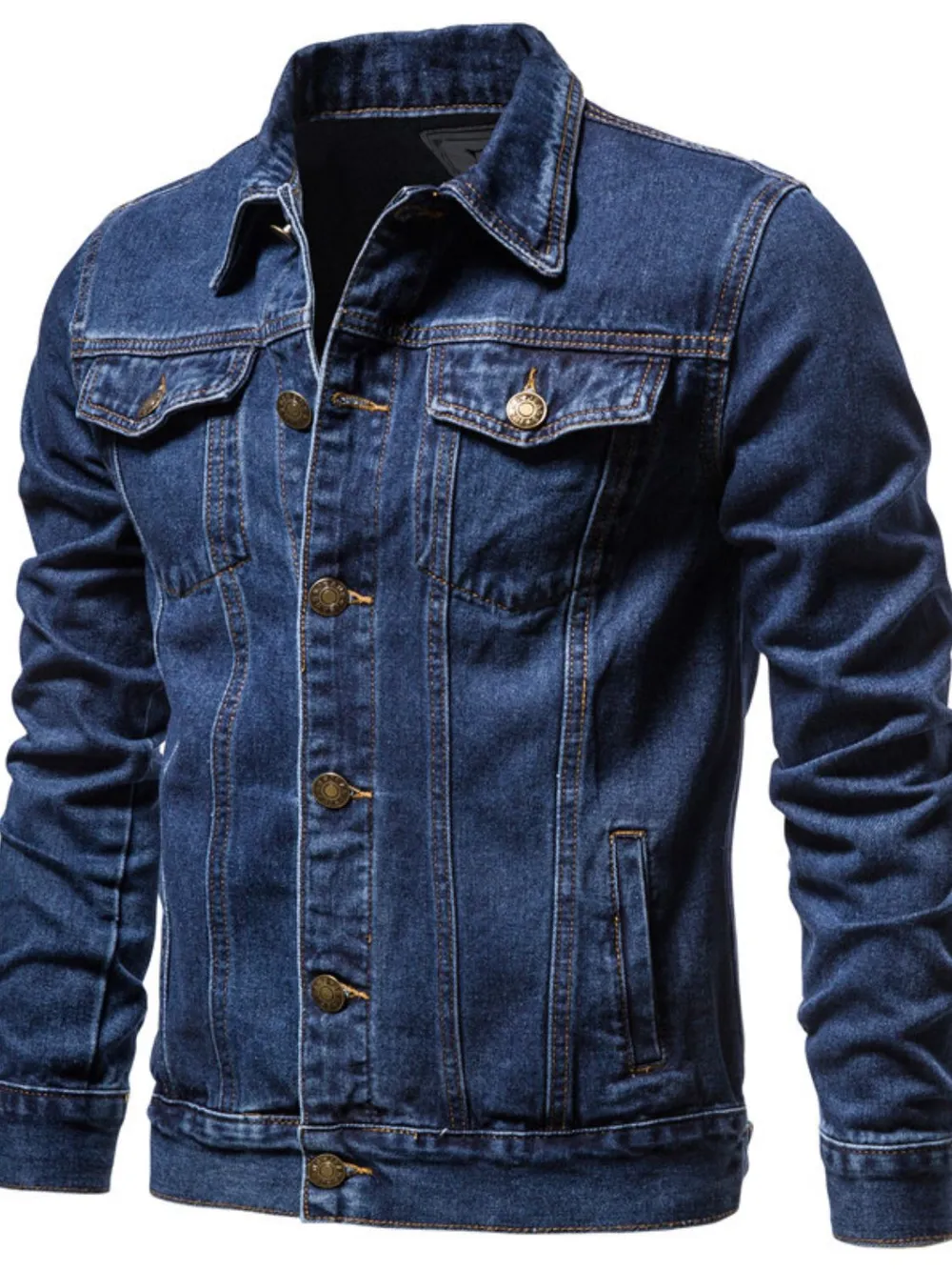 Men's Button Down Long Sleeve Denim Jacket