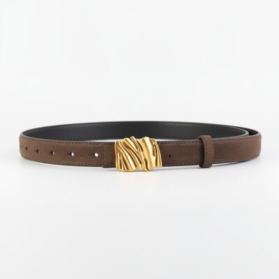 Abstract Buckle Leather Belt