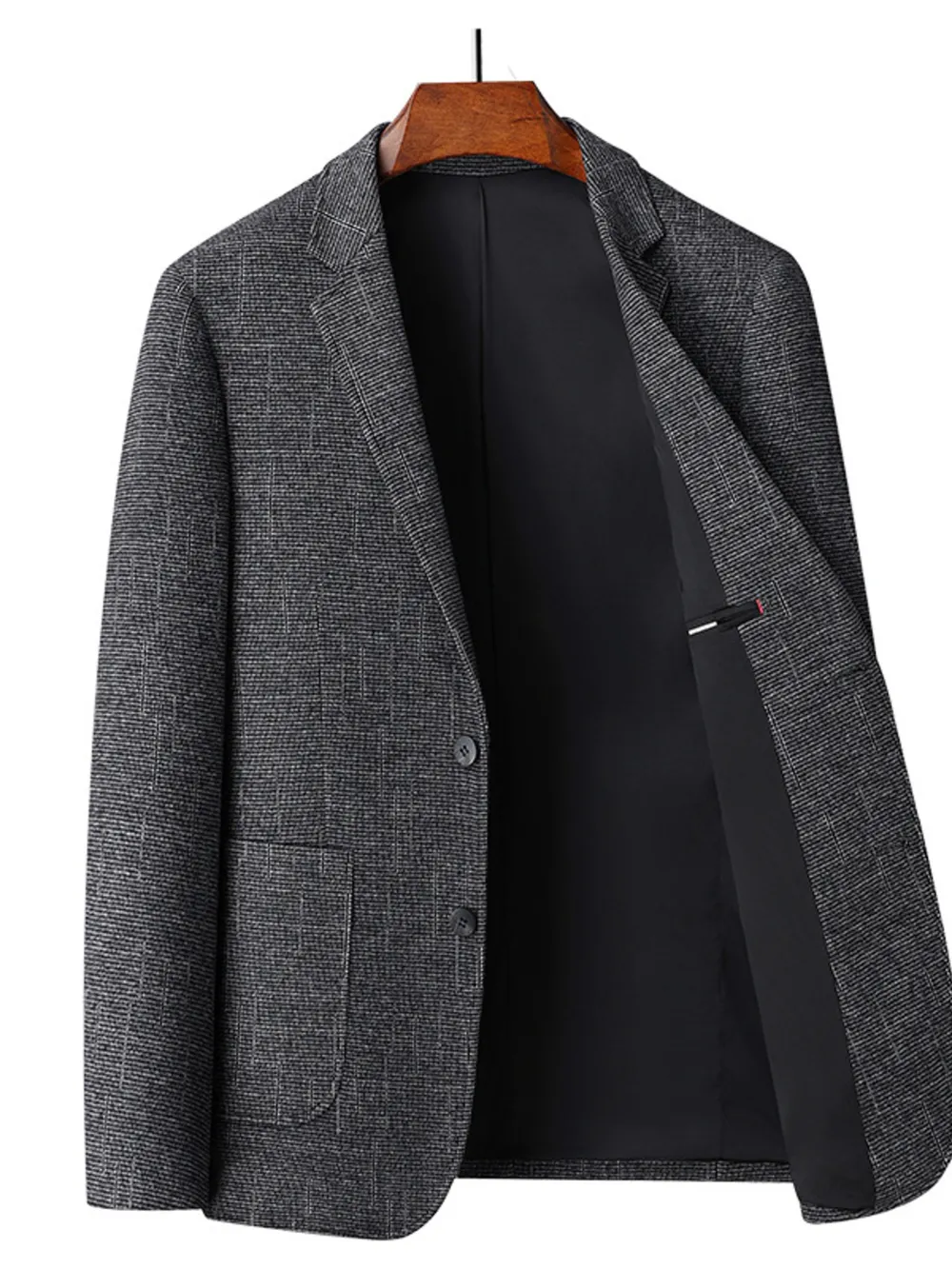 Men's Single-Breasted Tweed Blazer