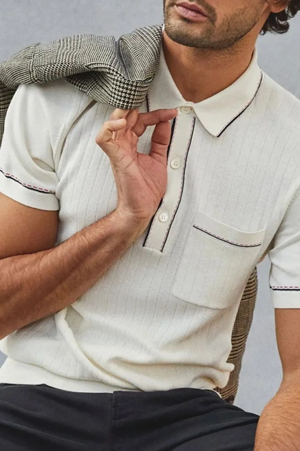 Men's Plus Size Button Detail Short Sleeve Polo