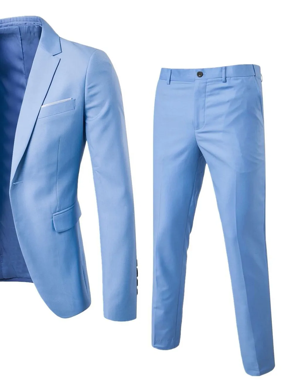 Men's Full Size Slim Fit One Button Top and Pants Two-Piece Blazer Set Plus Size