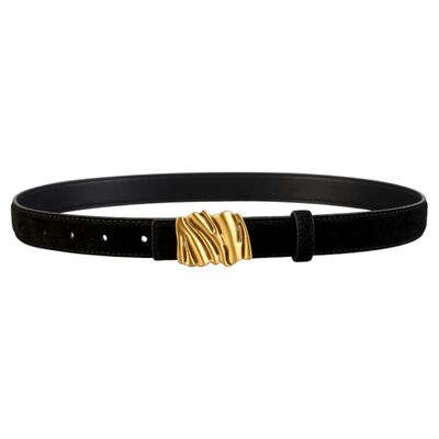 Abstract Buckle Leather Belt