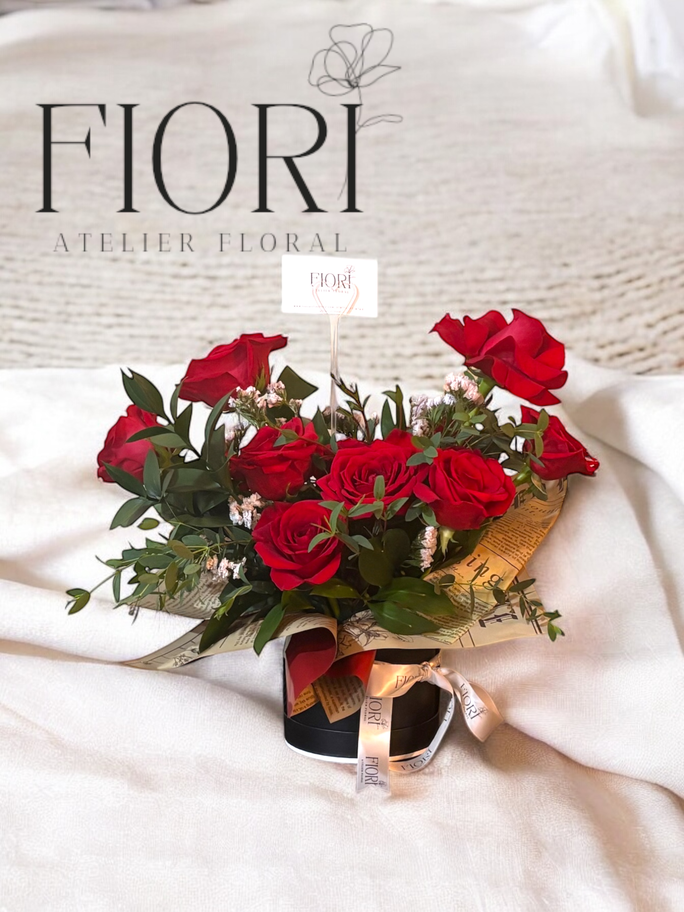 Mini Box Arreglo de rosas rojas