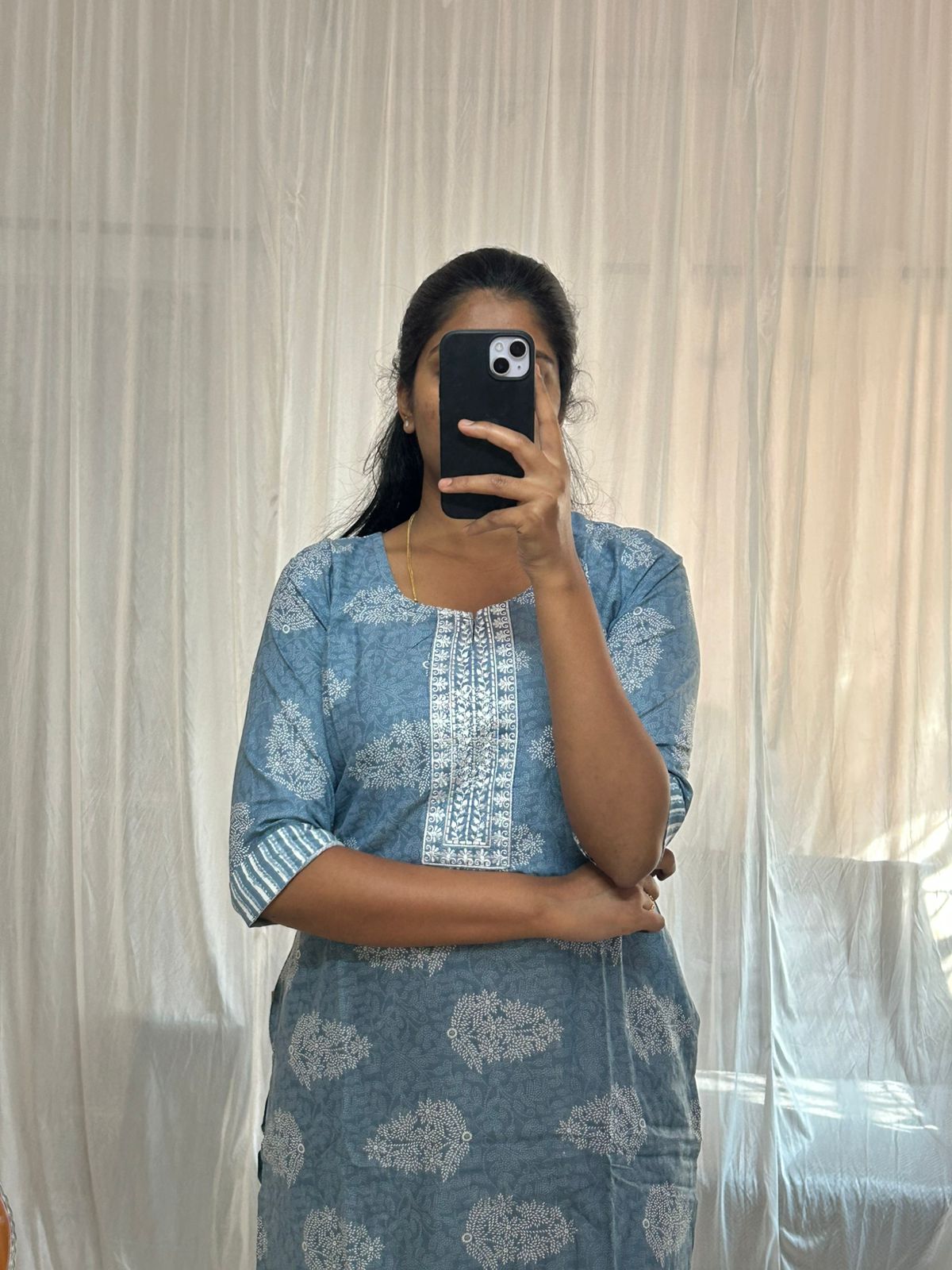 Avaasa Blue Cotton Kurti