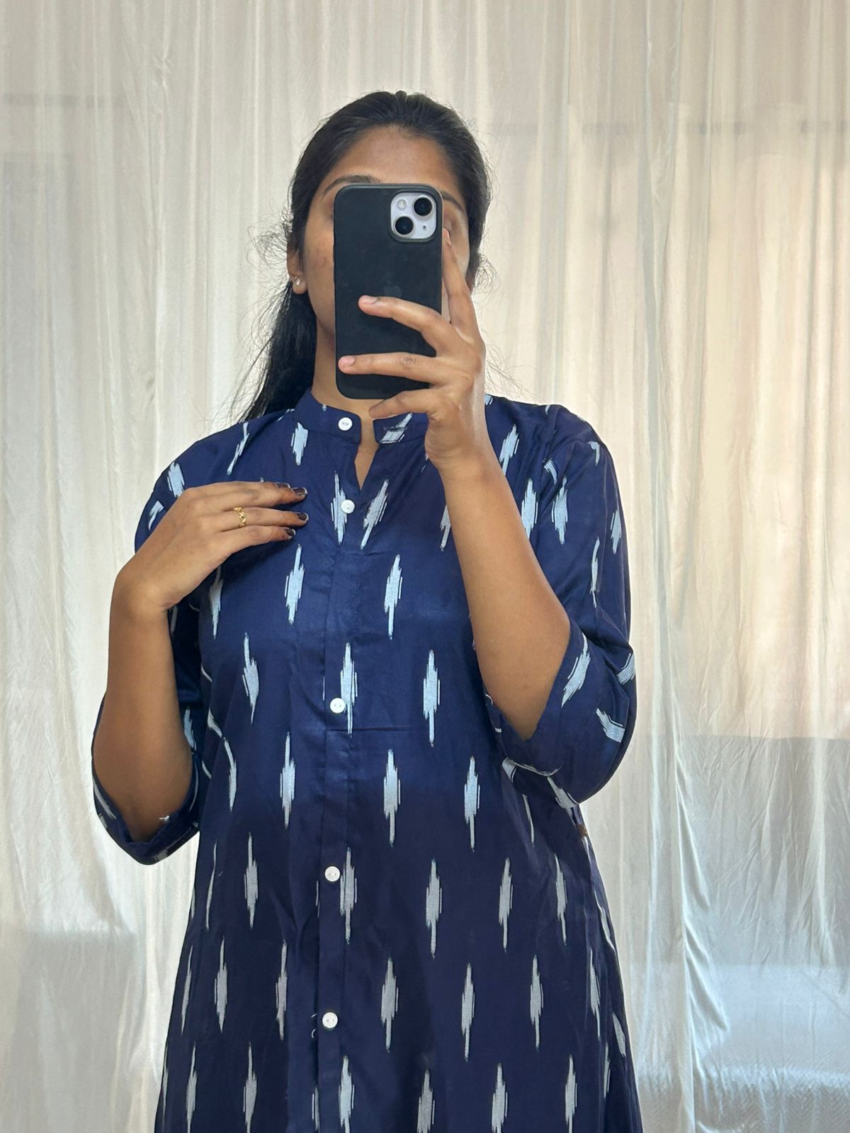 Blue Color Printed Cotton Kurti