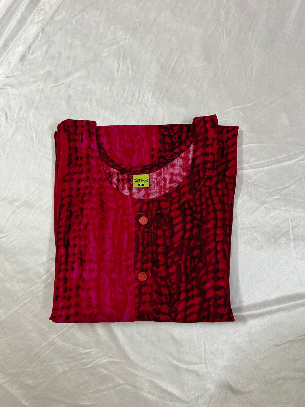 Red Printed Cotton Kurti