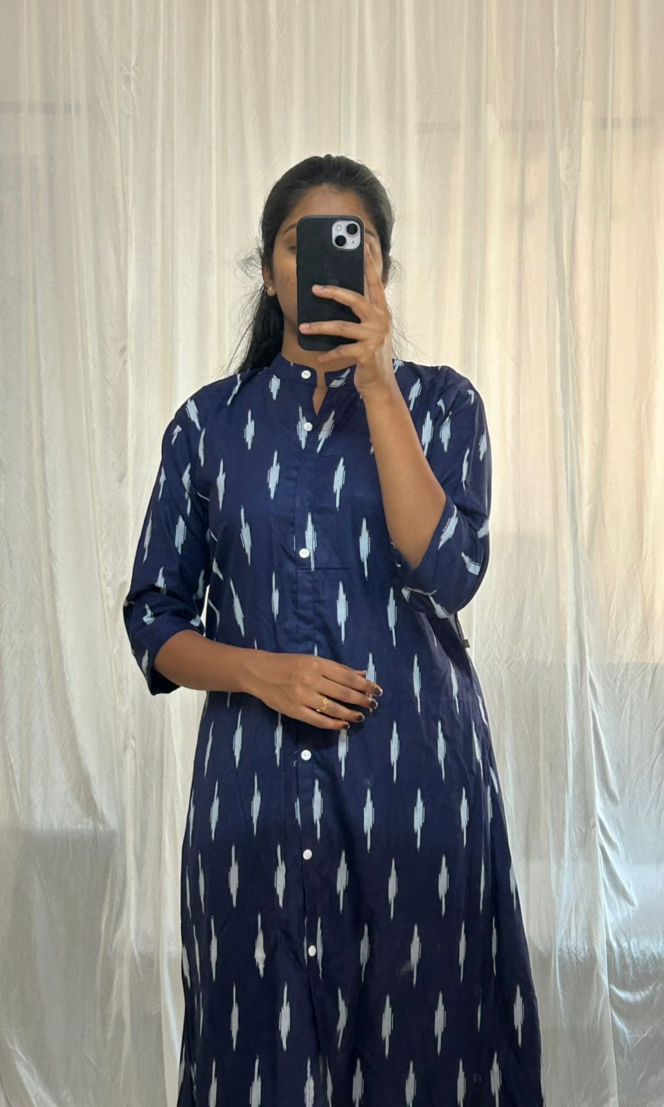 Blue Color Printed Cotton Kurti