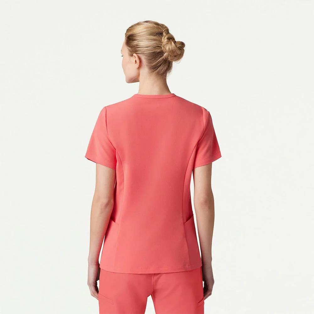Women's Coral V-neck Scrub Top