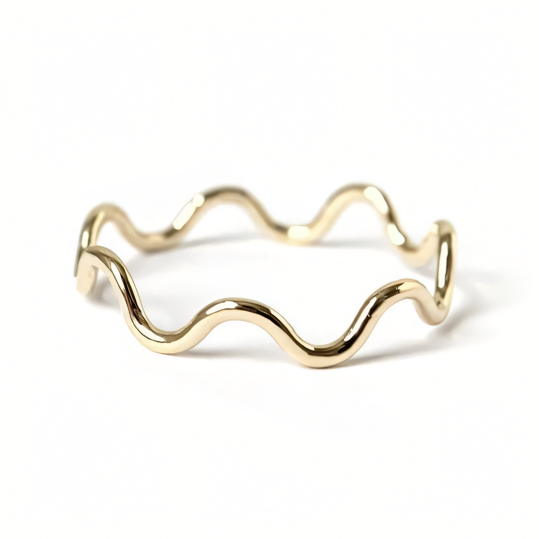 Solid Gold Wavy Ring