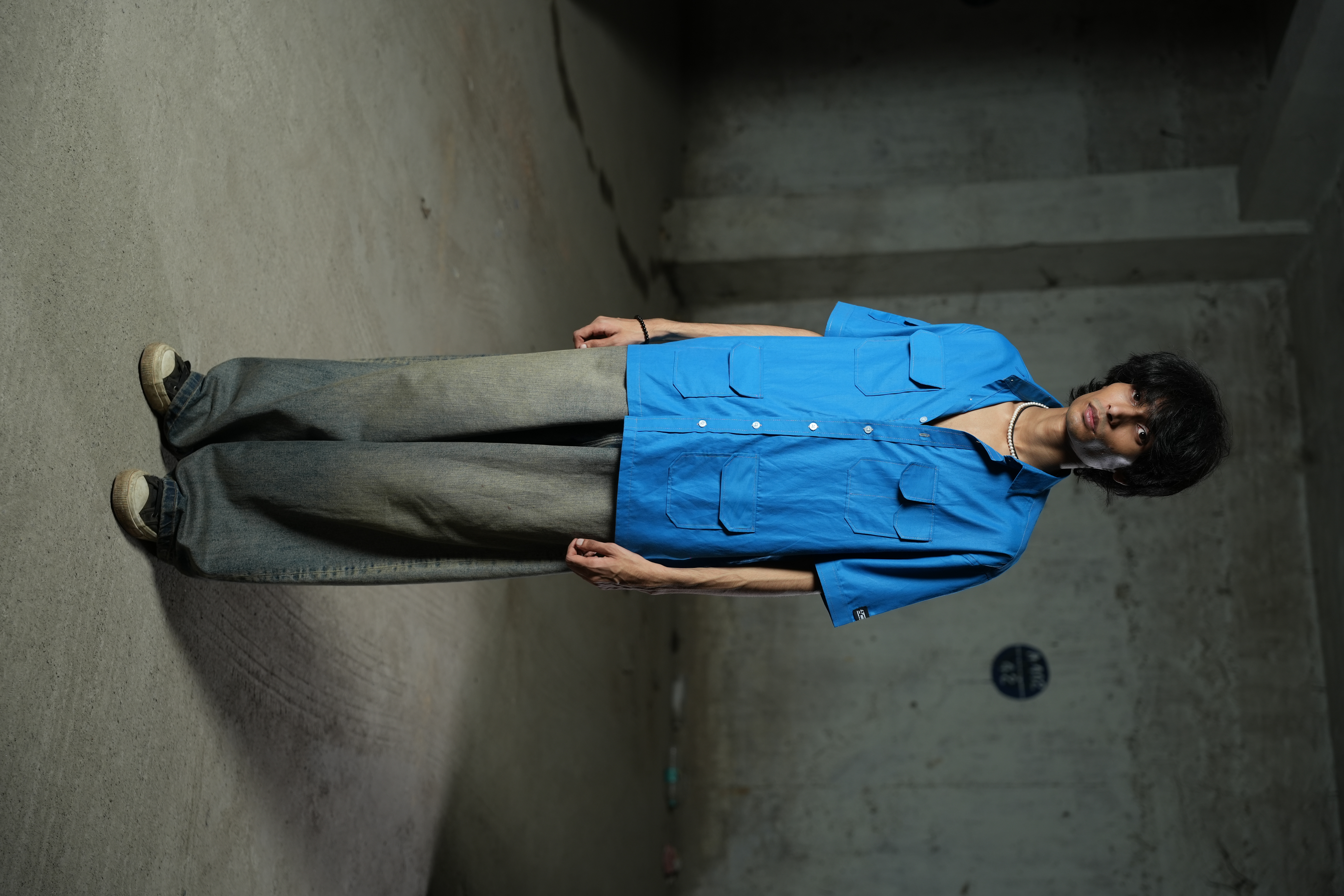 Blue Utility Short Sleeve Shirt